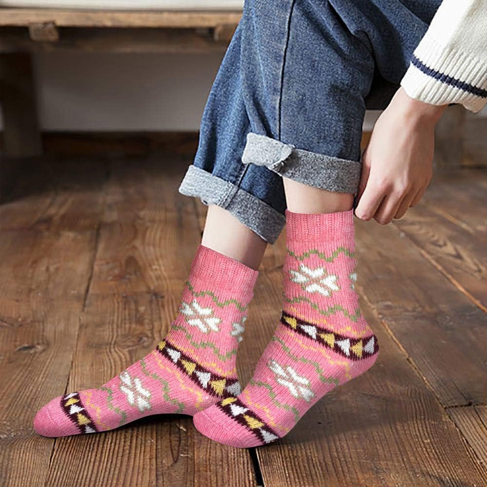 MORECOO Socks for Women - Christmas Gifts for Women - Stocking Stuffers - Thick Wool Soft Warm Cozy Crew Womens Socks - Image 6
