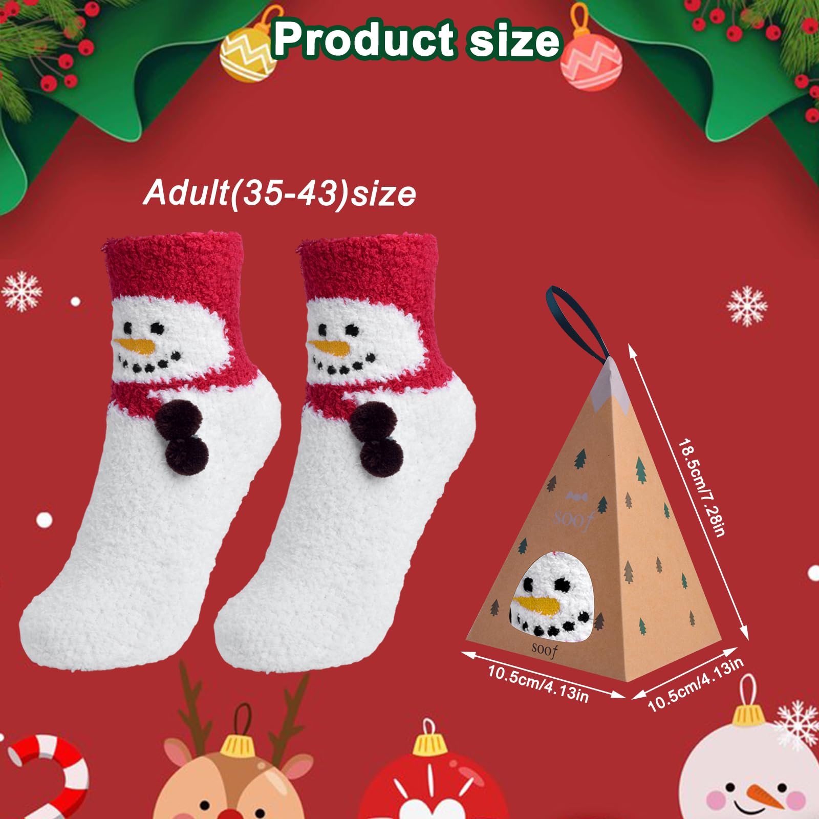 CZMAO 5 Paia Calzini da Babbo Natale, Calzini di Natale, Motivo di Natale Caldo Calzini di Cotone Festivi, Calzini di Natale, Calzini di Natale Animal Pattern Cartoon