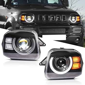 【最安値】ジムニー JB23 ヘッドライト 全LED ディライト付き ポン付け Amazon | Archaic ジムニー JB23 ヘッドライト 全LED ディライト