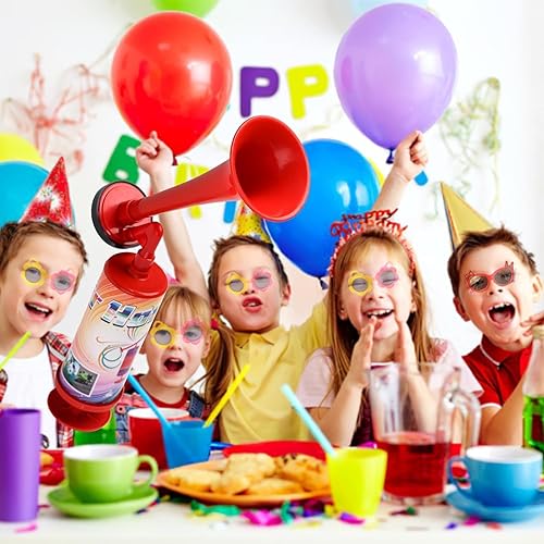 Vista 17 de FARBIN Mini bombas de mano de bocina de aire para niños, juguetes para hacer ruido, bocinas de fiesta no tóxicas para niños, bocina de aire de mano