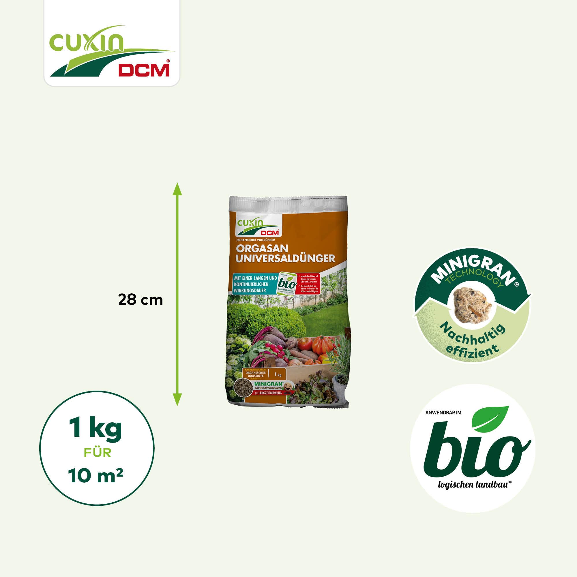 CUXIN DCM ORGASAN UNIVERSALDNGER - Mit MINIGRAN TECHNOLOGY -  Universaldnger - Bio Dnger - Langzeitdnger - organischer NPK-Dnger - 1  KG : ...