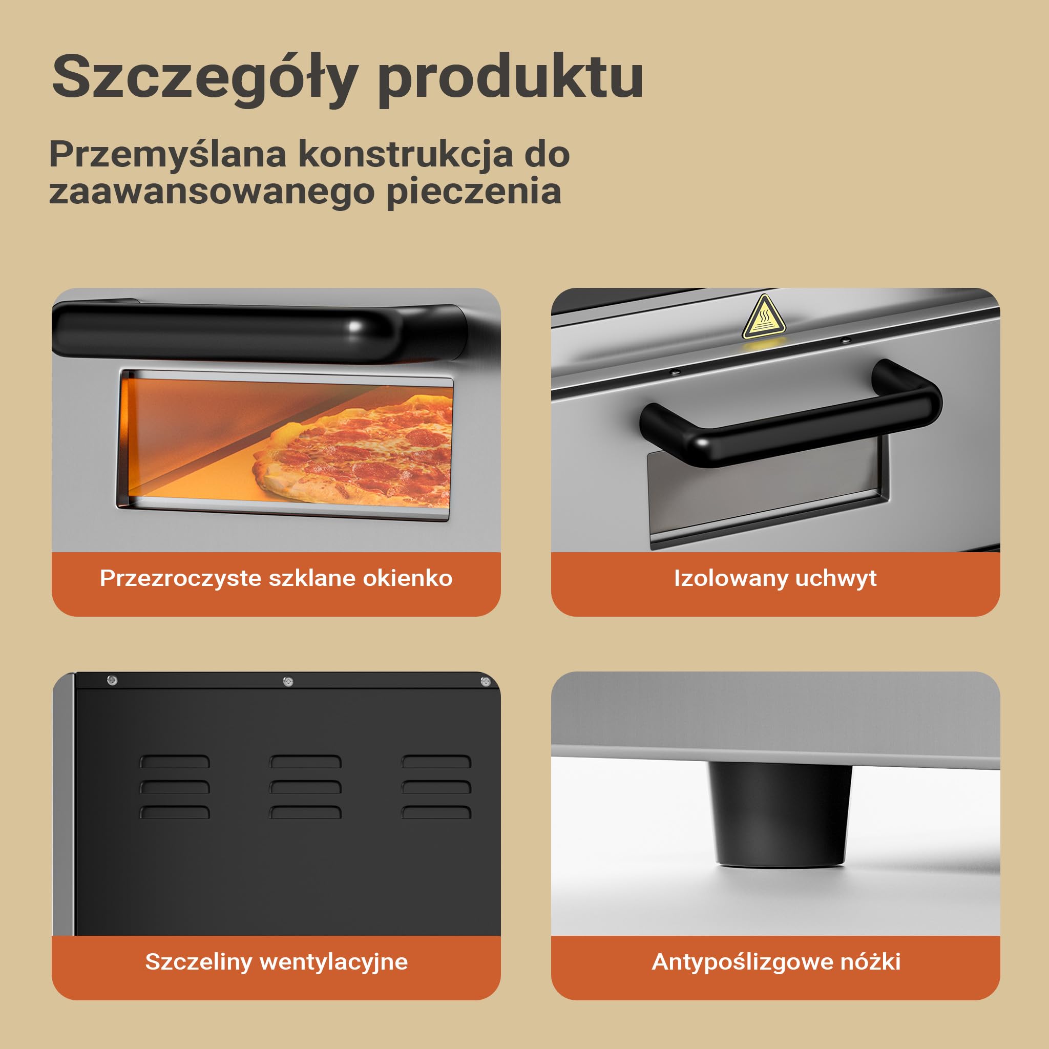 2-piętrowy piec do pizzy 3000W z kordierytem jak w piecu opalanym drewnem piekarnik gastronomiczny