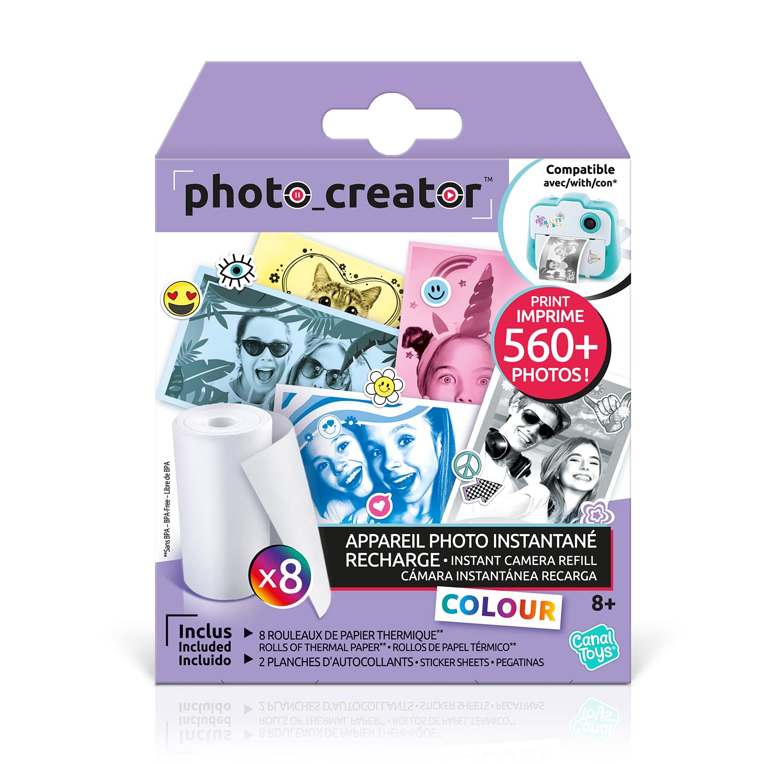 Canal Toys Fotocamera istantanea-Kit di Ricarica con Carta Speciale Color-CLK 016, Bianco