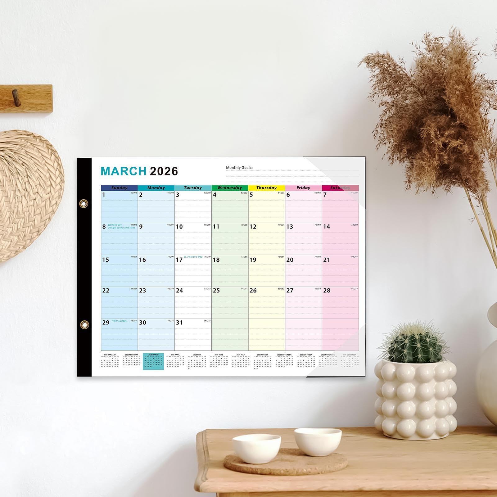 Calendrier Effaçable à Sec Grand Planning Mensuel Réutilisable