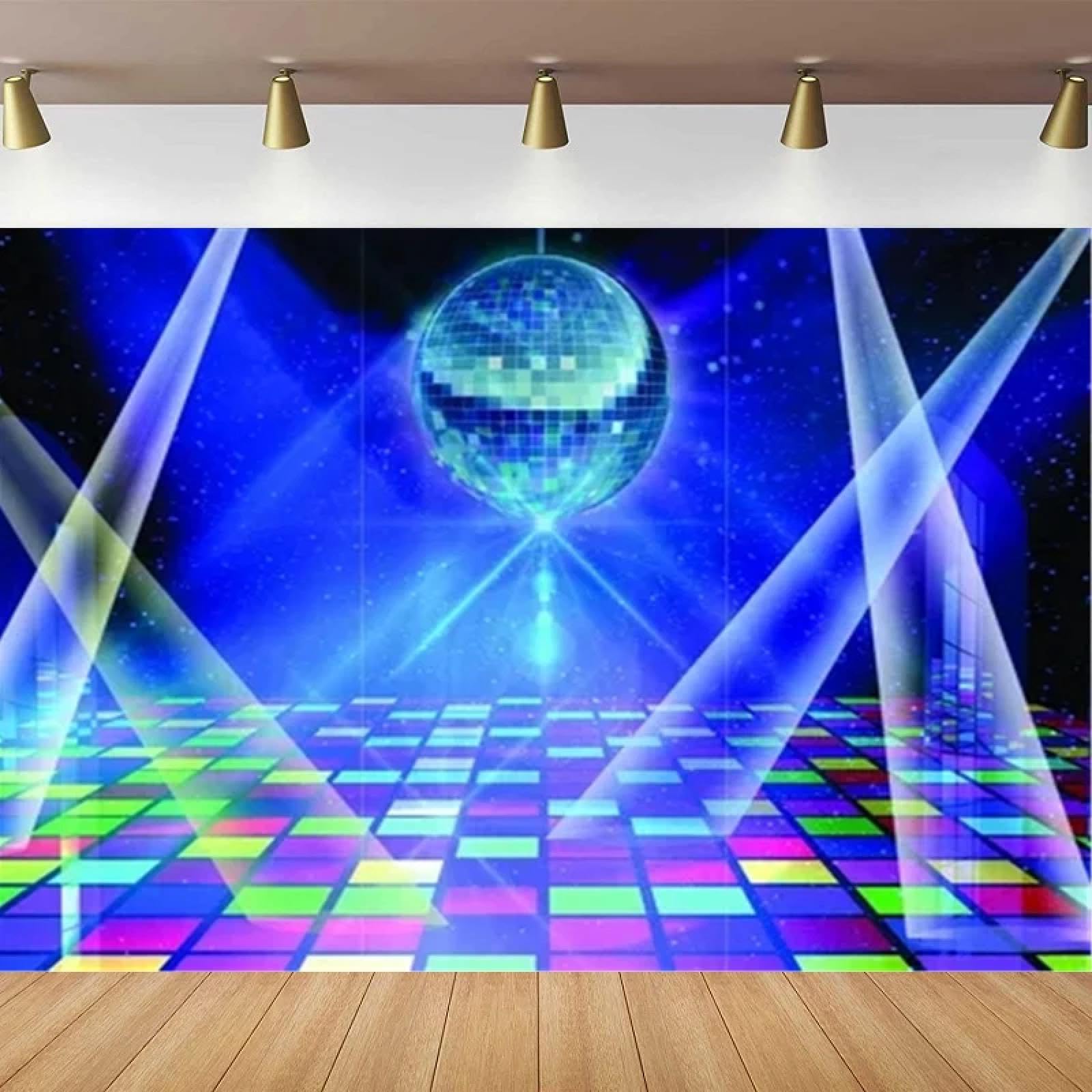 Fotografia Sfondo 70s 80s 90s Ball Stage Neon Musica Festa di Compleanno Decor Poster Sfondo