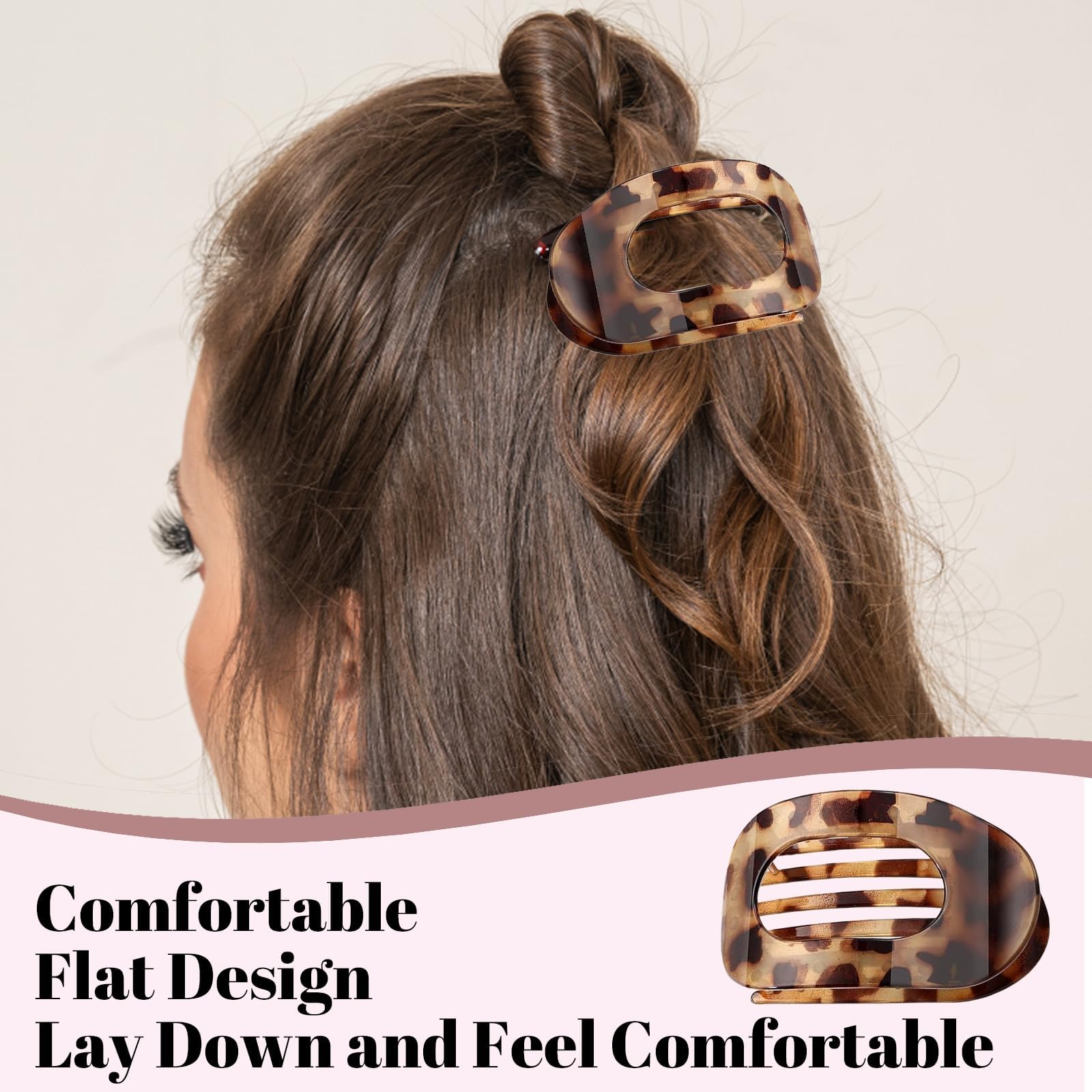 GegXcn 6 PCS Flat Hair Claw Clips, Duckbill Design with Strong Hold, Rose Gold - Image 4