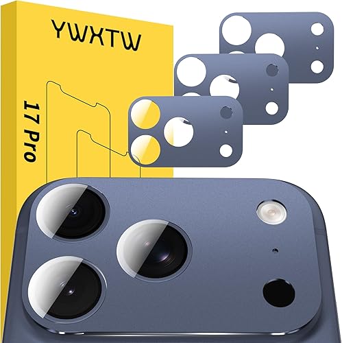 Miniatura 17 de YWXTW Protector de lente de cámara para iPhone 17 Pro, cobertura completa, protector de pantalla de lente de vidrio templado para iPhone 17 Pro