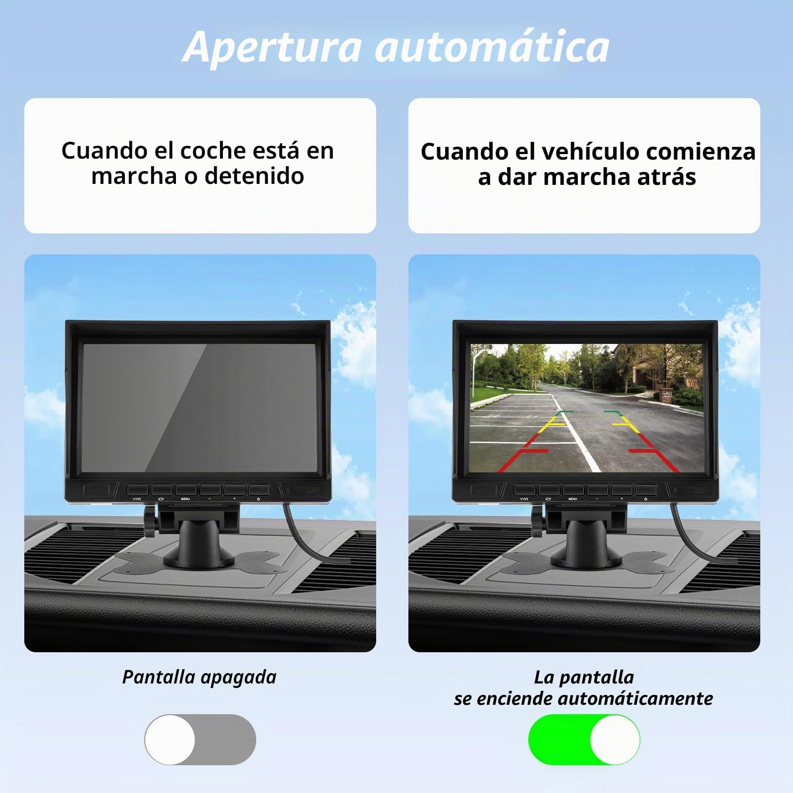NHOPEEW Kit de Monitor de Cámara de 7 Pulgadas con Cámara de Reversa 1080P - Impermeable IP69 / Visión Nocturna Súper/Gran Ángulo - Kit de Monitor para Camiones/Autobuses/Remolques/Caravanas