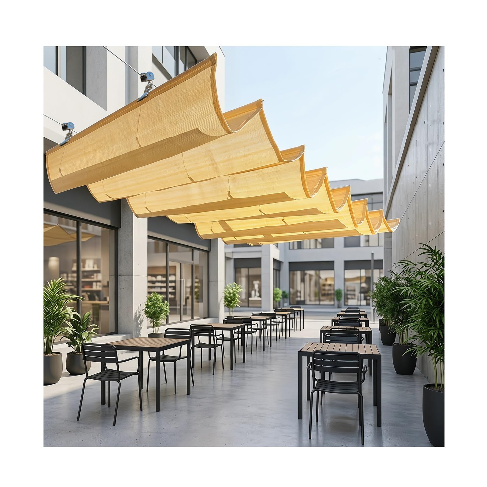 Voile d'Ombre Rétractable Contre la Chaleur : Toile HDPE Anti-Uv Terrasse