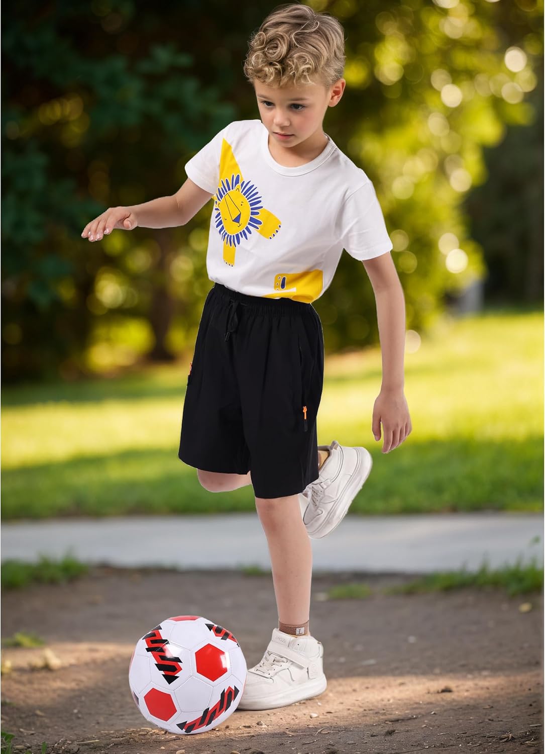 Boys' Loose Fit Athletic Shorts with Zipper Pockets Quick Dry Running Shorts - Image 7