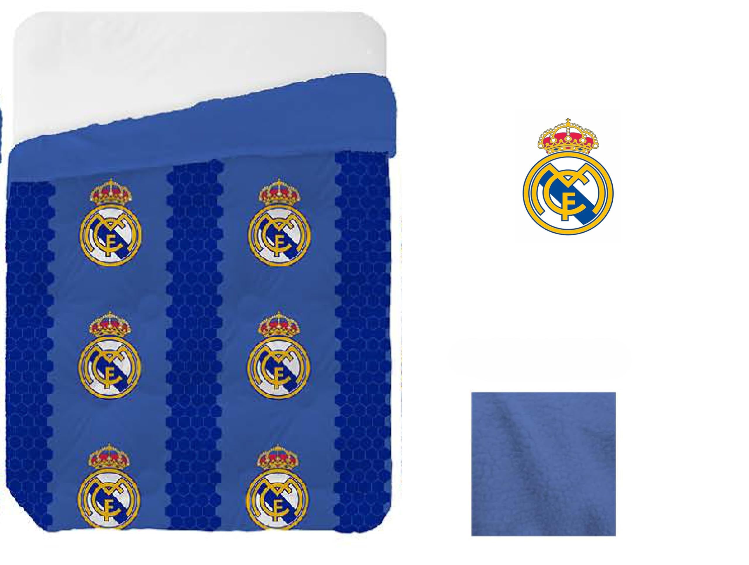 ASDITEX Edredón Sherpa Real Madrid para Camas de 90, 105, 135 y 150. (Cama 135)