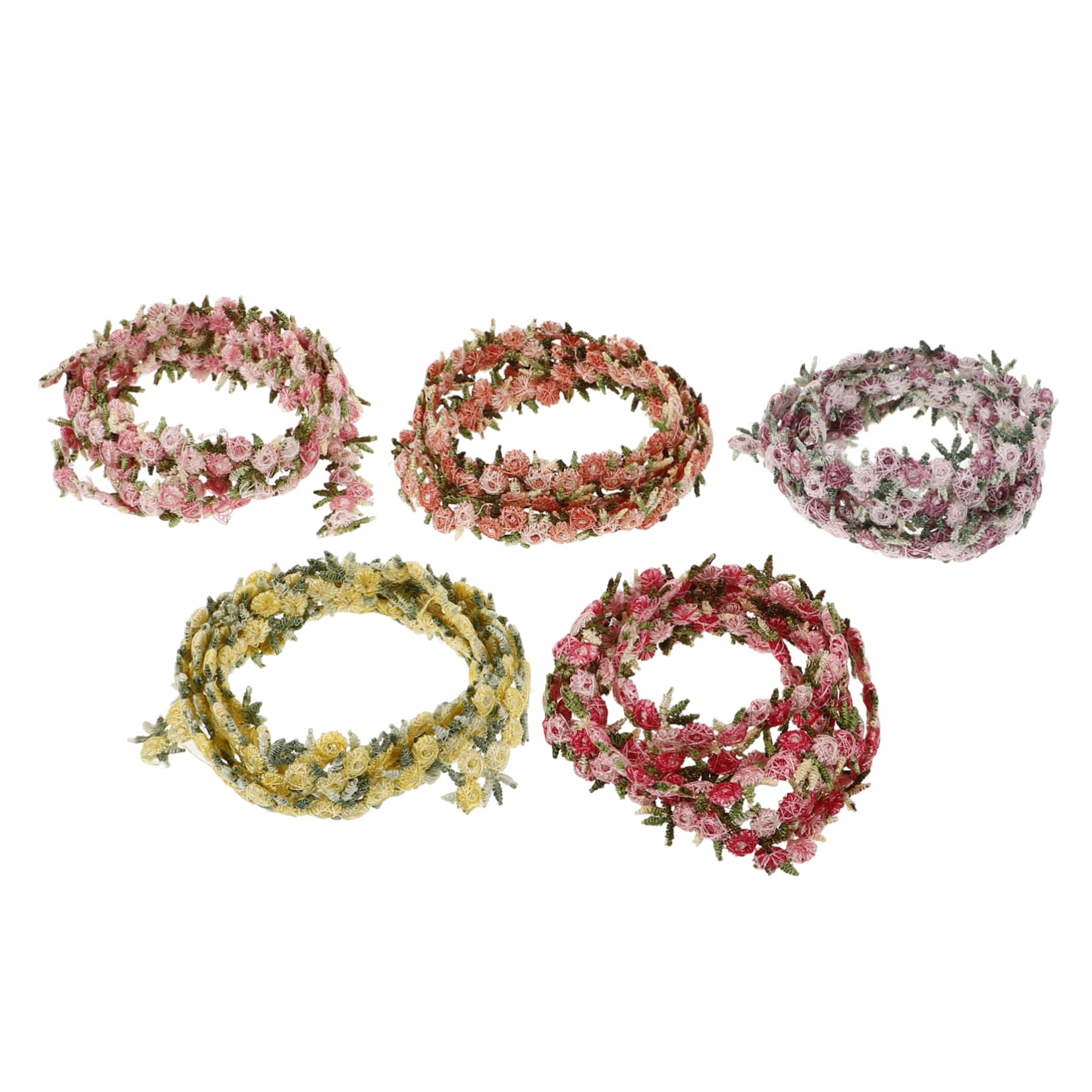 NUOBESTY 20rollos Cinta De Encaje Floral Decorativa Para Manualidades y Tocados Para Adornos De Ropa y Decoración Burdeos