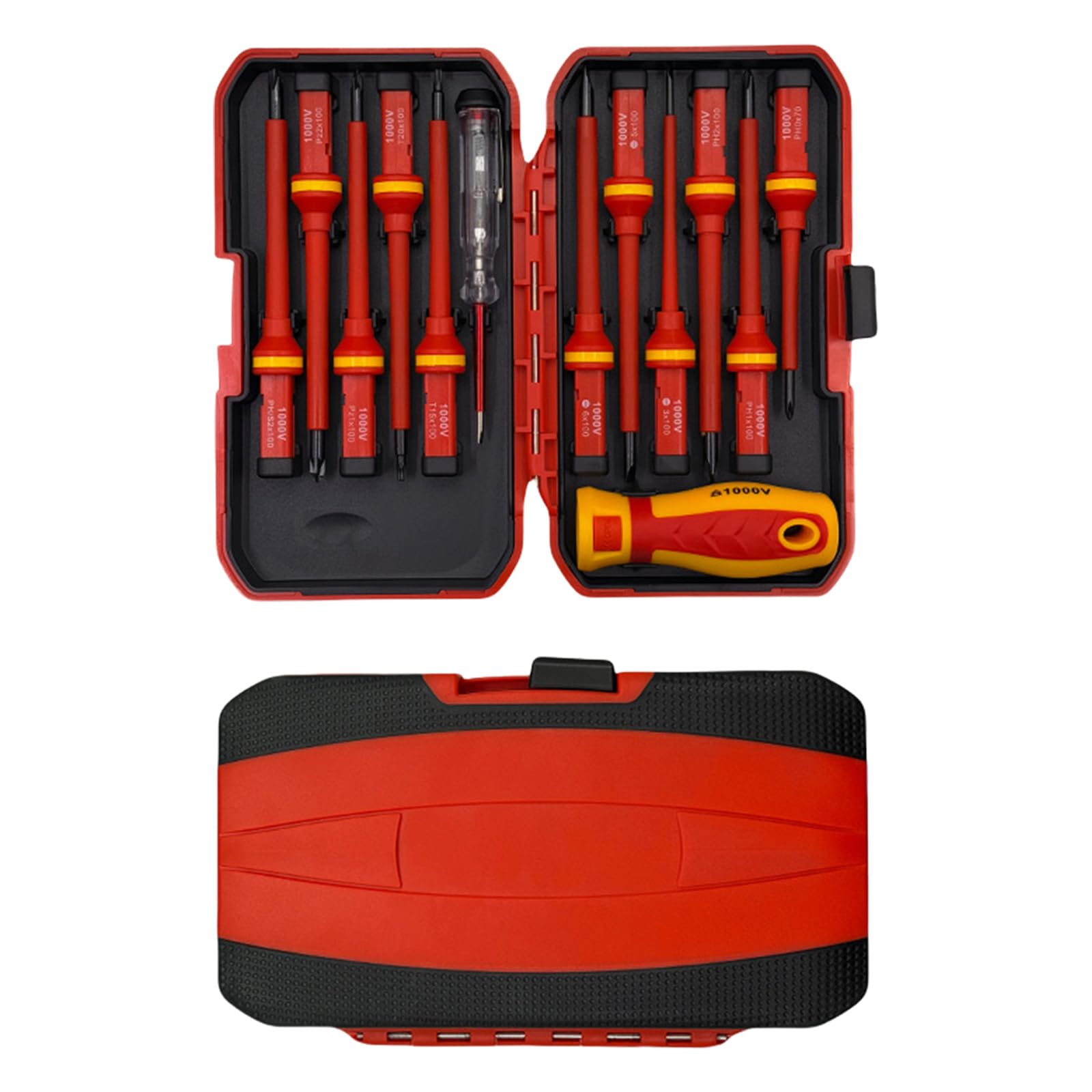 Ensemble de tournevis isolés 13 en 1 haute tension 1000 V avec sac de rangement pour électriciens, réparation à domicile, tournevis isolé de qualité électricienne