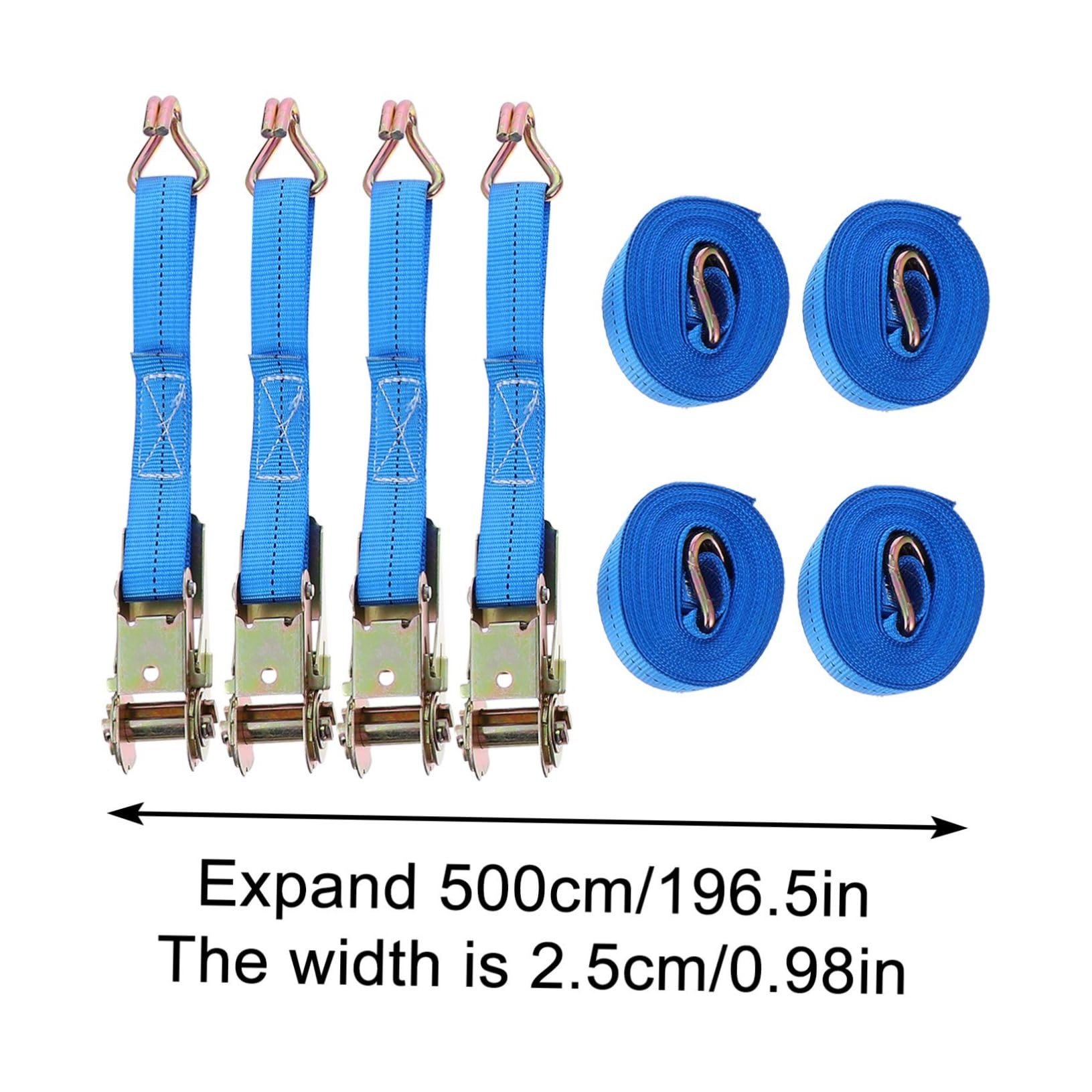 SOLUSTRE Sangles de Fixation de Chargement en Polyester Boucle Métallique Rapide Lot de 4 Couleur Aléatoire pour Canoë et Planche à Pagaie