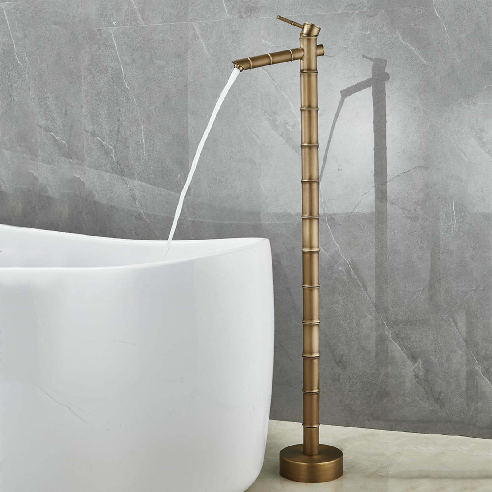 WOTZOV Faucet Water Column,Freeze-Proof Outdoor Faucet Stand - Decorative Retro Water Column For Garden Hose, Irrigation & Washing - 34Cm Fountain Ideal For Farm, Pasture & Backyard，Brass 34cm(13in)