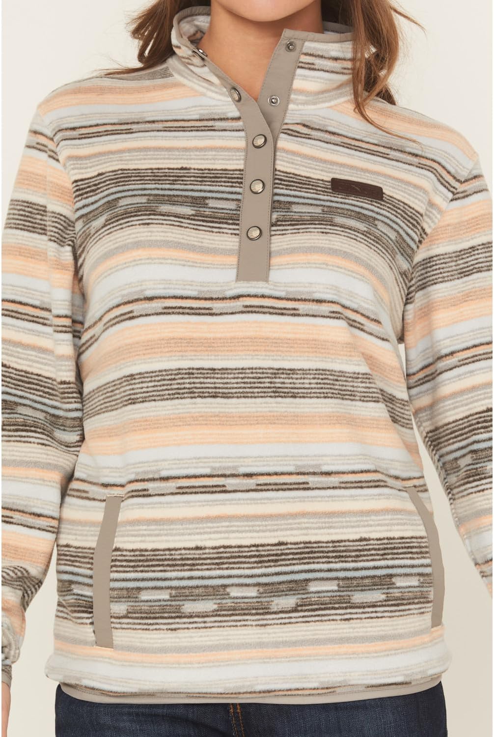 Cinch Women's Multi Stripe Fleece Pull Over - Image 3