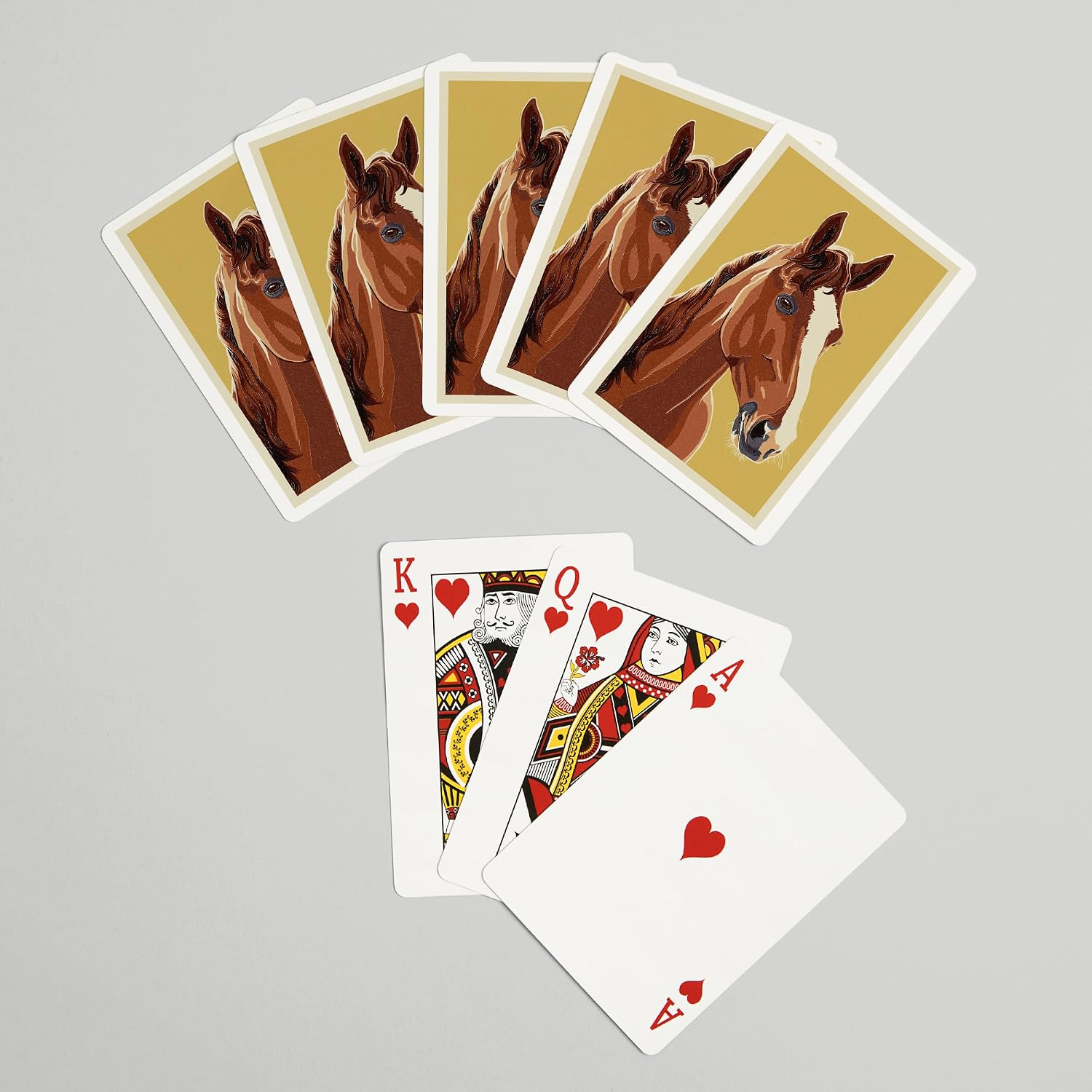 Horse, Letterpress, 52 Playing Cards for Adults, Poker Size Card Deck