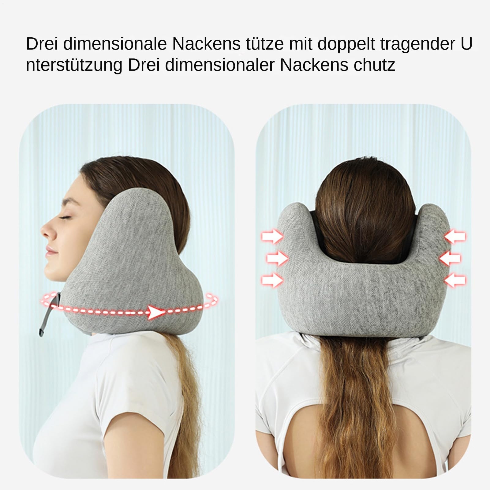 Poduszka Podróżna z Pianki Memory Foam Poduszka w kształcie litery U | Przewiewna Wspierająca i Wygodna do Krzesła, Fotela, Łóżka, Kempingu i