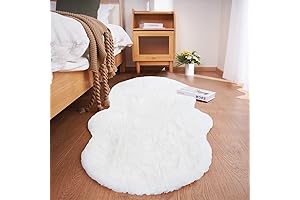 Soft Faux Sheepskin Fur Rug 2x4 White Fluffy Rug Bedside Rug Plush...