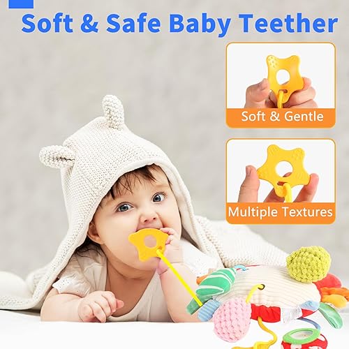 Miniatura 5 de Ivrmtal Car Seat Toys for Babies, Crab Baby Toys 0-6 Months Infant Carseat Hanging Stroller Accessories Sensory Newborn Easter Gift 1 2 3 4 5 6