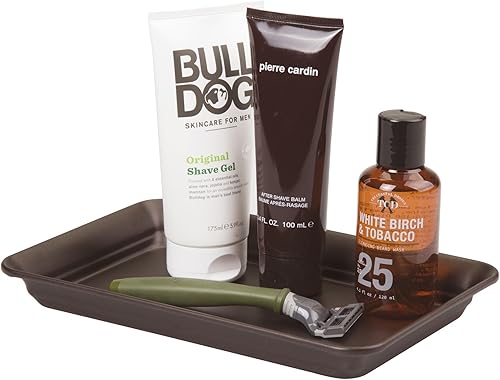 Miniatura 6 de iDesign Organizador decorativo de bandeja de tocador para encimera de baño, dormitorio, armario, entrada, juego de 2, 9.7 x 6.3 x 1 pulgada, bronce