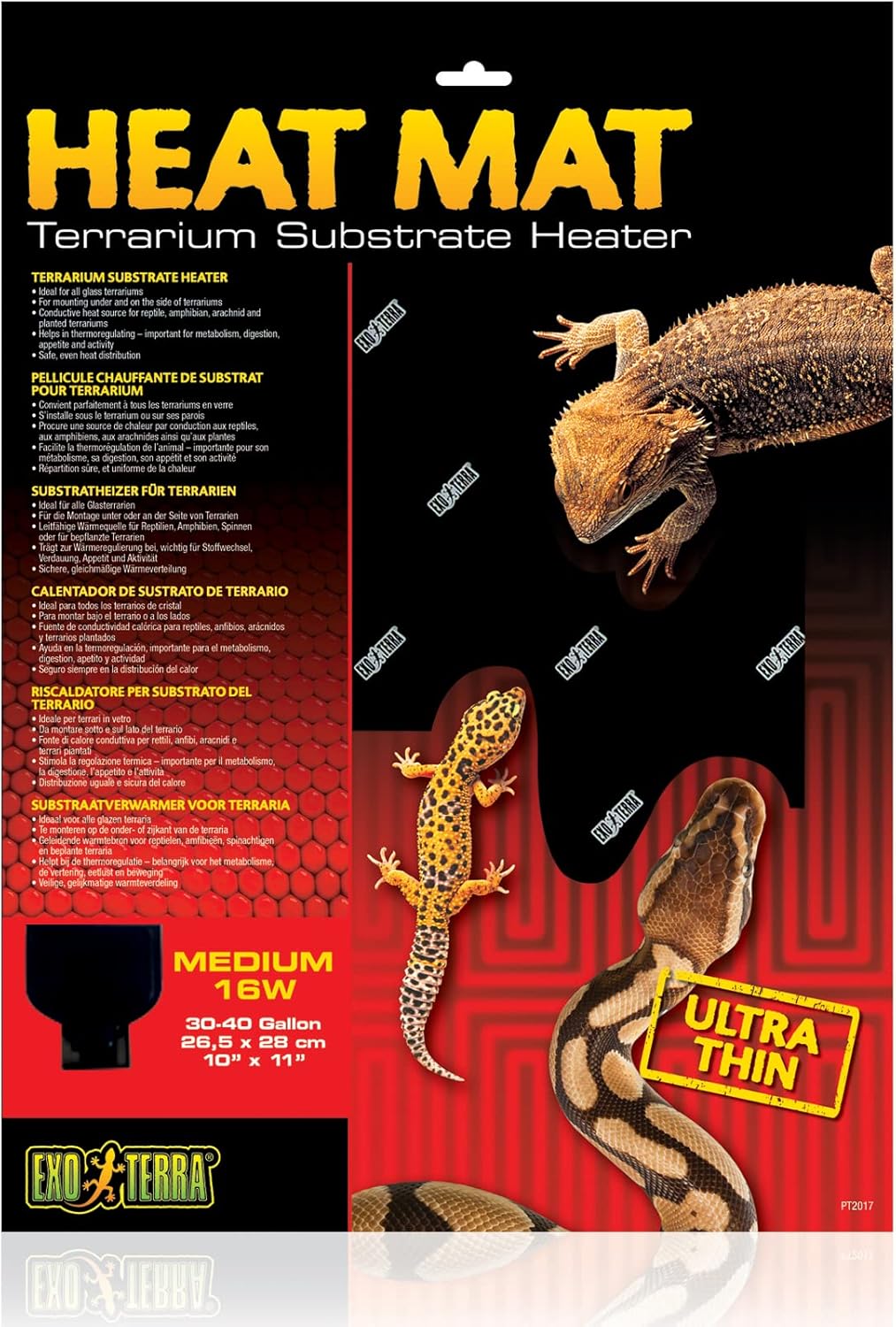 Exo Terra Heat Mat, Reptile Terrarium Substrate Heater, 16