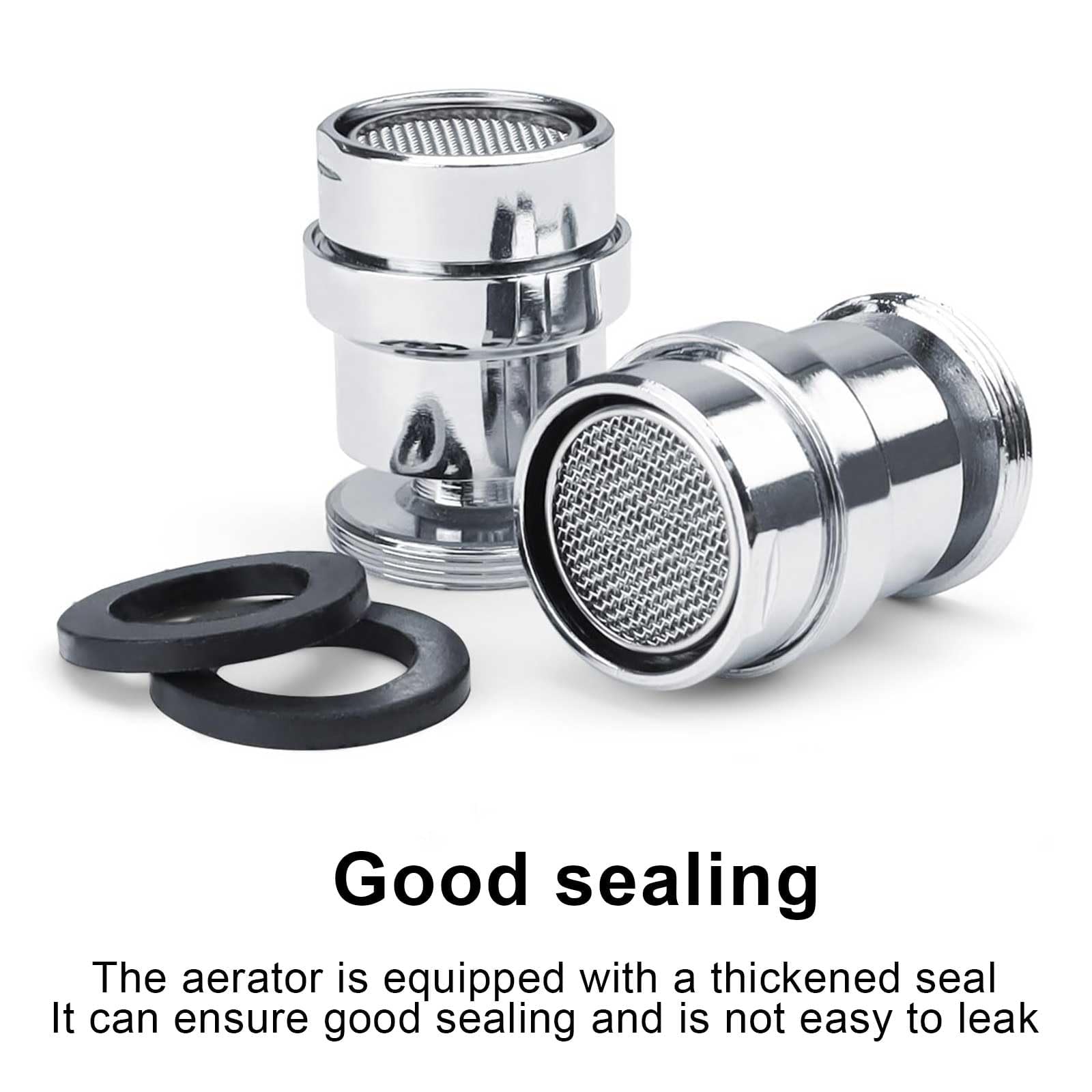 HJIAMA 2 Pièces Mousseur Pour Robinet, Acier Inoxydable Embout Robinet, Réglable à 360°, Avec Bague D'étanchéité, Economiseur D'eau Pour Robinet, Adapté Aux Robinets De Cuisine, De Salle De Bain