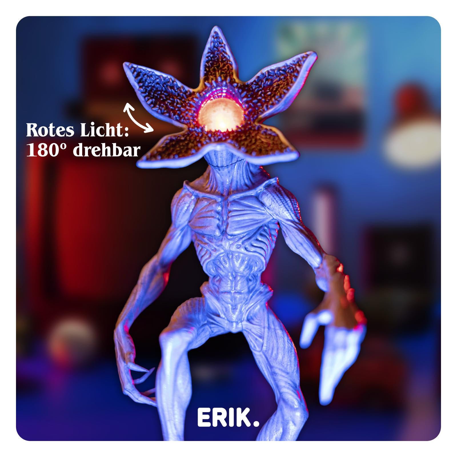 Grupo Erik LED Lampe Stranger Things Demogorgon Licht Deko - Stimmungslicht Schreibtisch 15 x 34 x 19 cm - Nachttischlampe Kinder und Erwachsene Zubehör - Offizieller Stranger Things Merch Fanartikel | Stranger Things Raumdekoration, offizielles Netflix-M