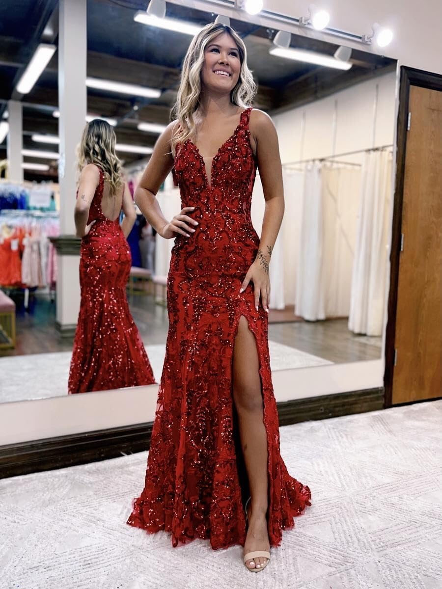 Prom Dresses for Women 2026 Long Sequin Mermaid Formal Evening Party Dress - Image 3