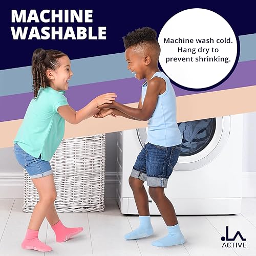 Miniatura 6 de LA ACTIVE Calcetines deportivos de tobillo antideslizantes para niños y niñas, para bebés y niños pequeños