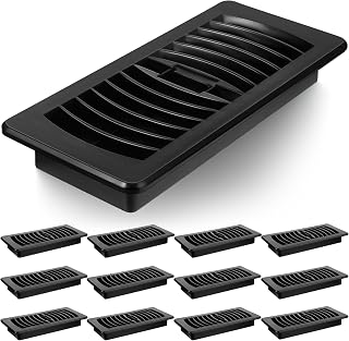 12 Pcs Floor Vent Covers 4 x 10 Inch Heavy Duty Plastic Floor Register Adjustable Vent Deflector Black Vent Covers for Home Floor Heater