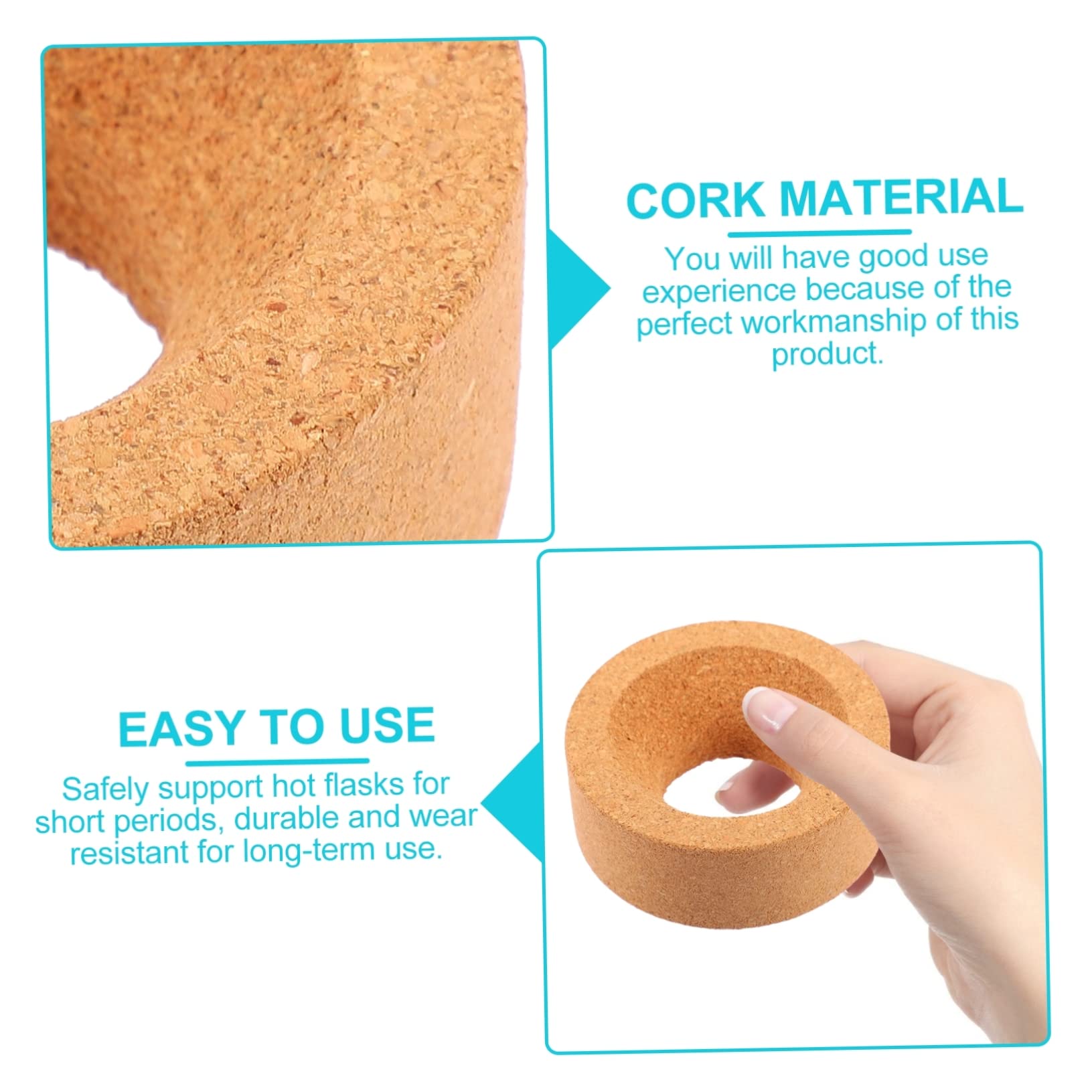 HOMOCONO 2sets Flask Cork Support Cork Stand Lab Flask Stand Round Bottom Base 8x8cm Multiple Laboratory Use 2pcs*2