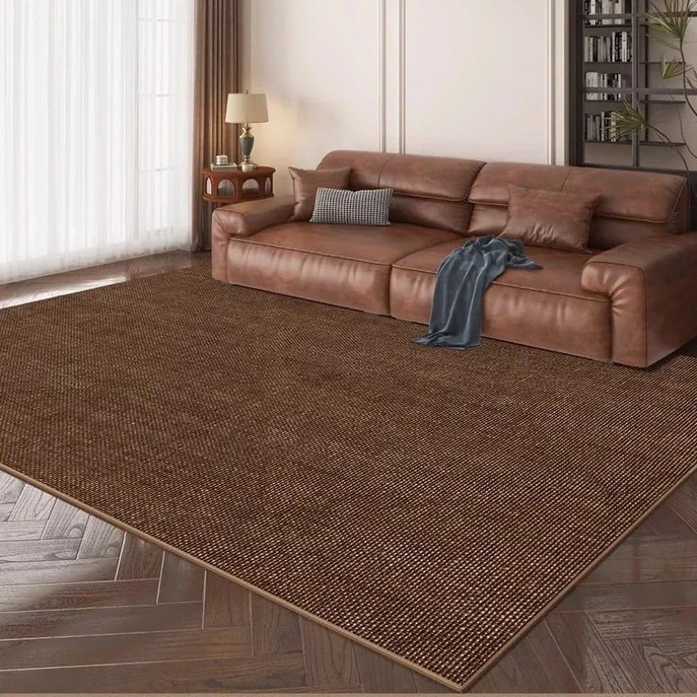 Tapis de salon rétro français 50x80cm marron modèle HD1997 QD pour table basse