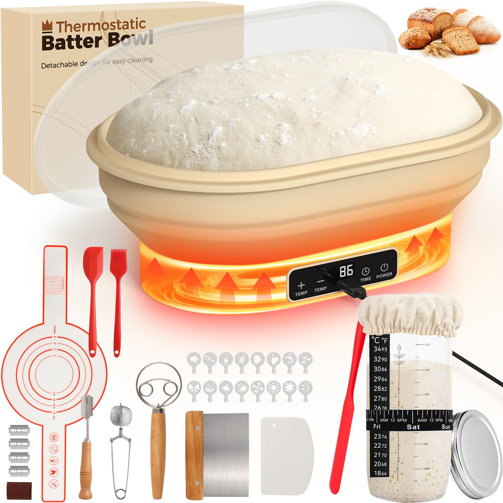 Kit levain de 4L en silicone pour réussir la levée de pâte à coup sûr