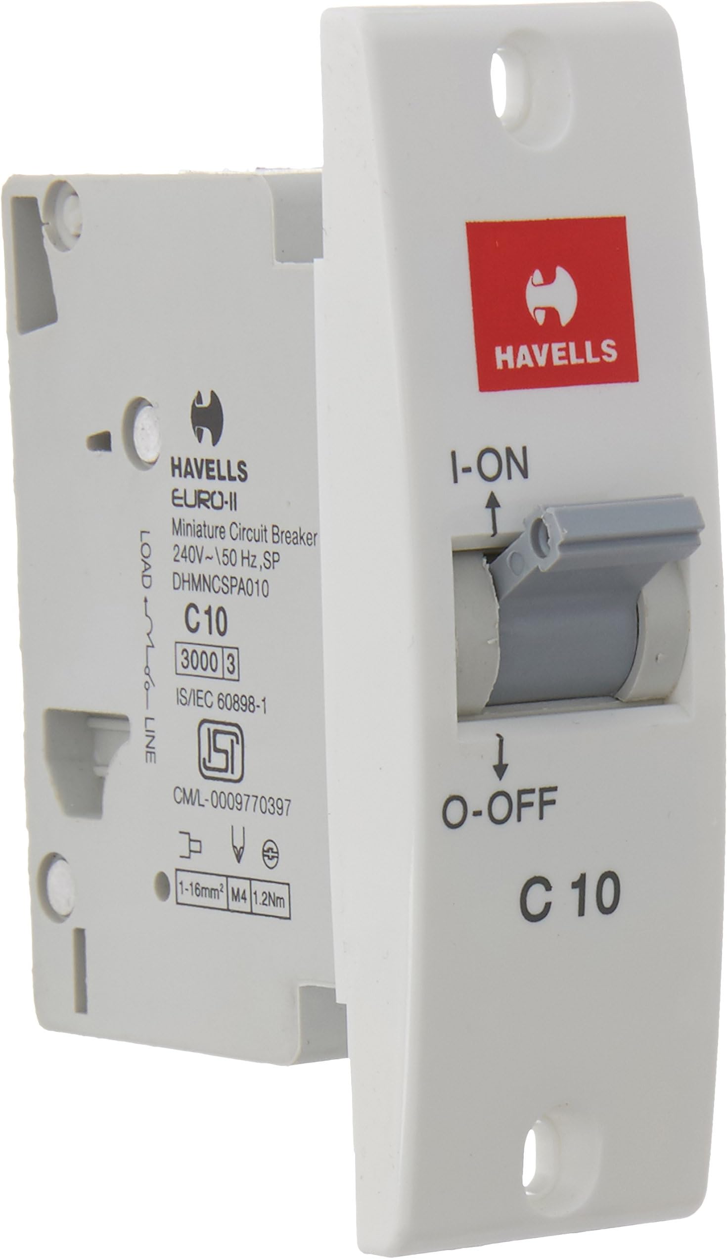 DHMNCSPA010 PVC Plastic 10A SP C Mini MCB (White)