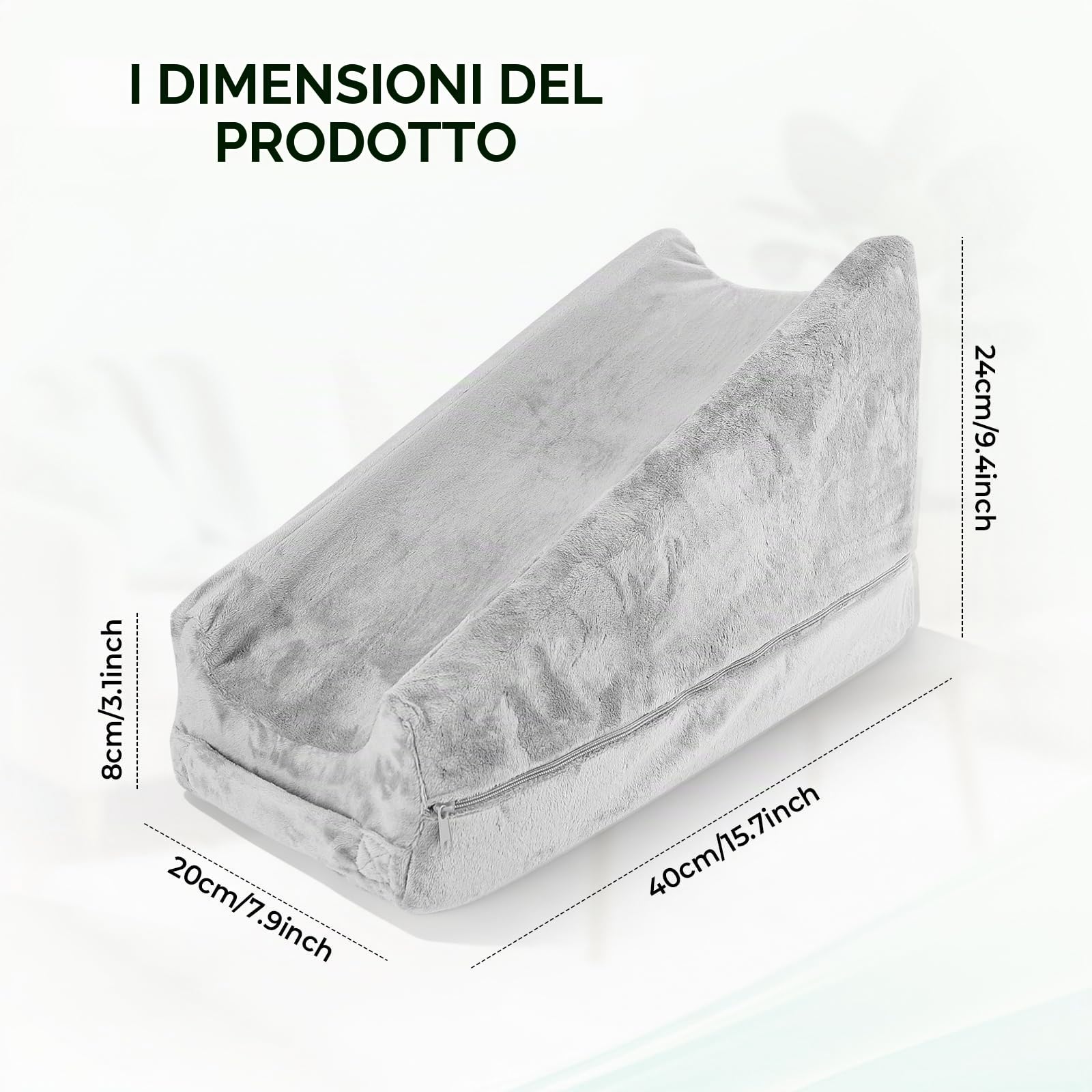 Cuscino per sollevamento gambe, cuscino a cuneo, cuscino per sollevamento braccia in spugna, supporto per gambe con copertura rimovibile per ginocchia e braccia dritte, allevia gonfiore e