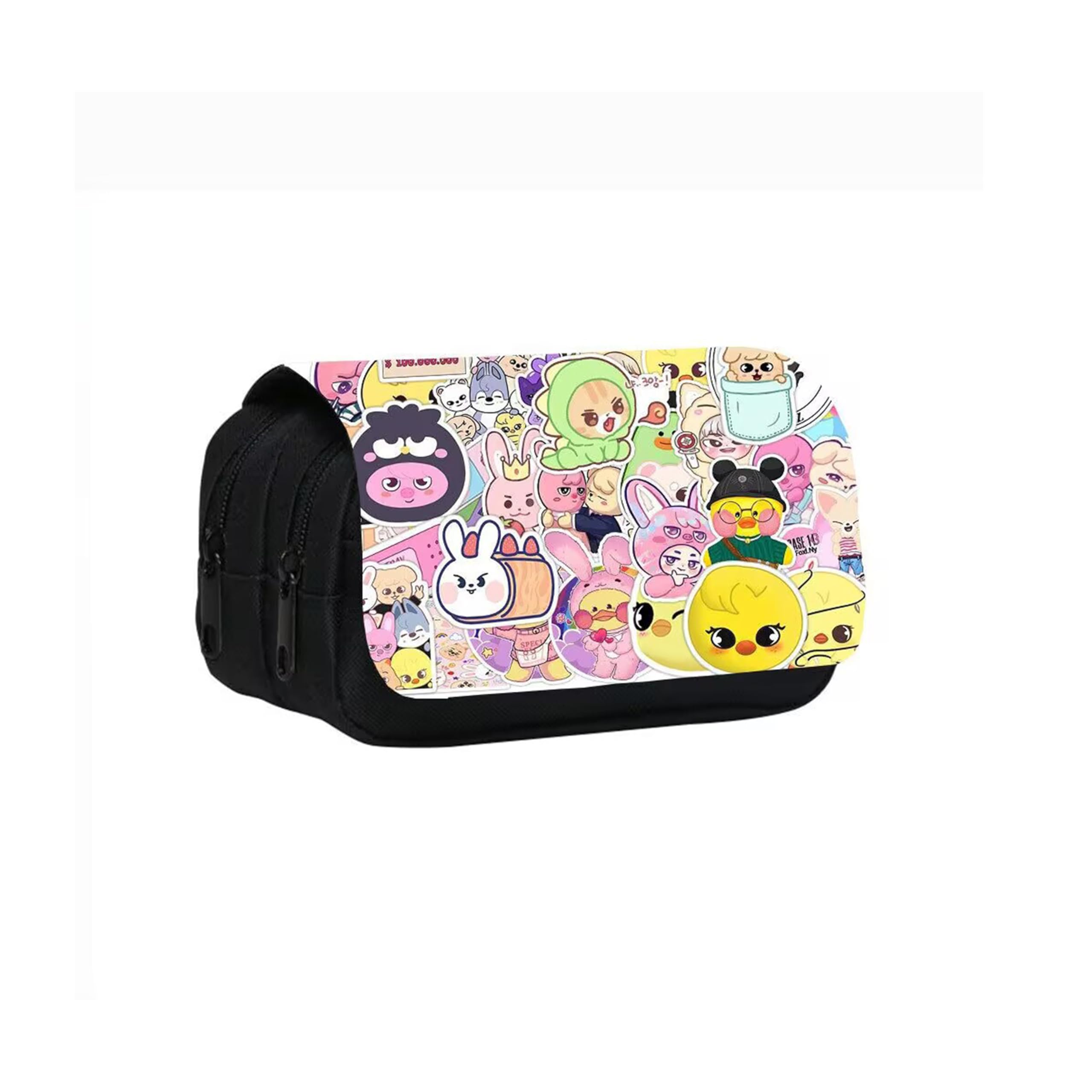 Roffatide Stray Kids Pencil Case Compartment for Boys Girls Large Capacity SKZ Stationery Organizer Storage Pouch for Stay Makeup Bag School Office Supplies Style J