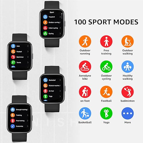 Miniatura 7 de Tribe Fitness Tracker - Reloj de presión arterial para hombres, mujeres, niños, sincronización con iPhone Android, contador de pasos, monitor de