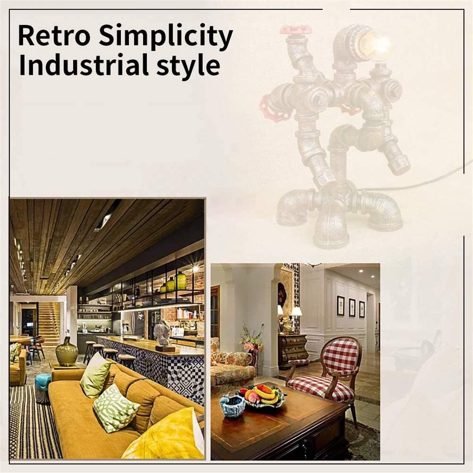 Schreibtischlampe Innovative Iron Robot Steam Schreibtischlampe Für Nachttisch Bar Restaurant Cafe Wasserpfeifenlampe,Ein