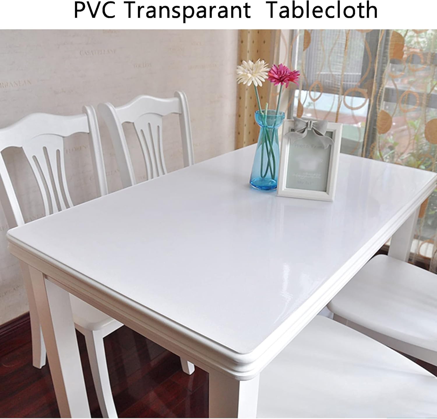 Transparent Tablecloth,PVC Table Cover Protector Desk Pad,Clear Tables Cloth Protective,for Kitchen Dining Room Party Home Tabletop Carpet Floor mat,Easy to Clean