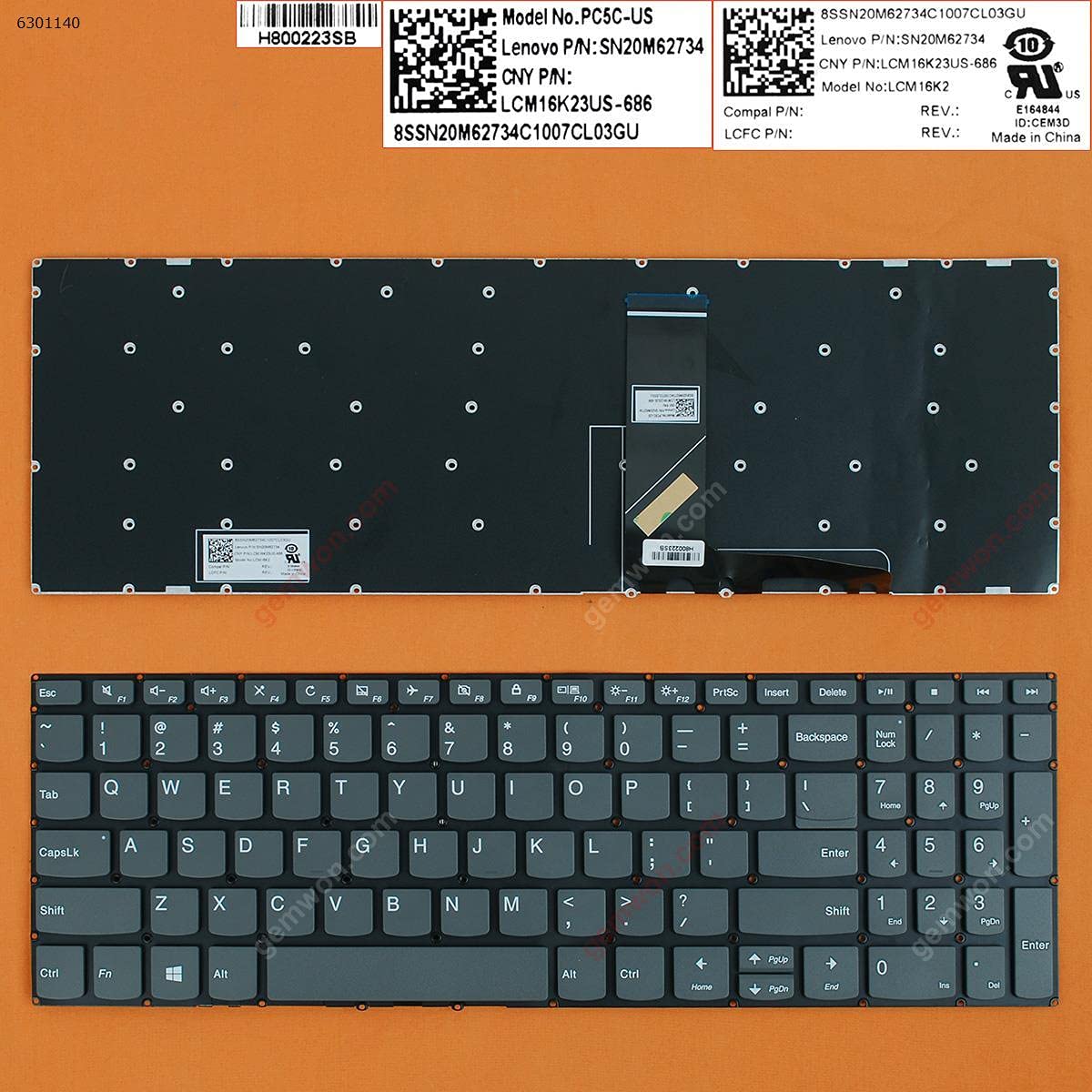 WISTAR Laptop Keyboard Compatible for Lenovo V130-15IKB V130-15IGM