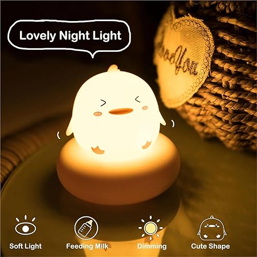 Miniatura 3 de Luz nocturna LED recargable para niños, 3 niveles, regulable, para guardería, dormir, para amamantar, decoración de bebé (oso)
