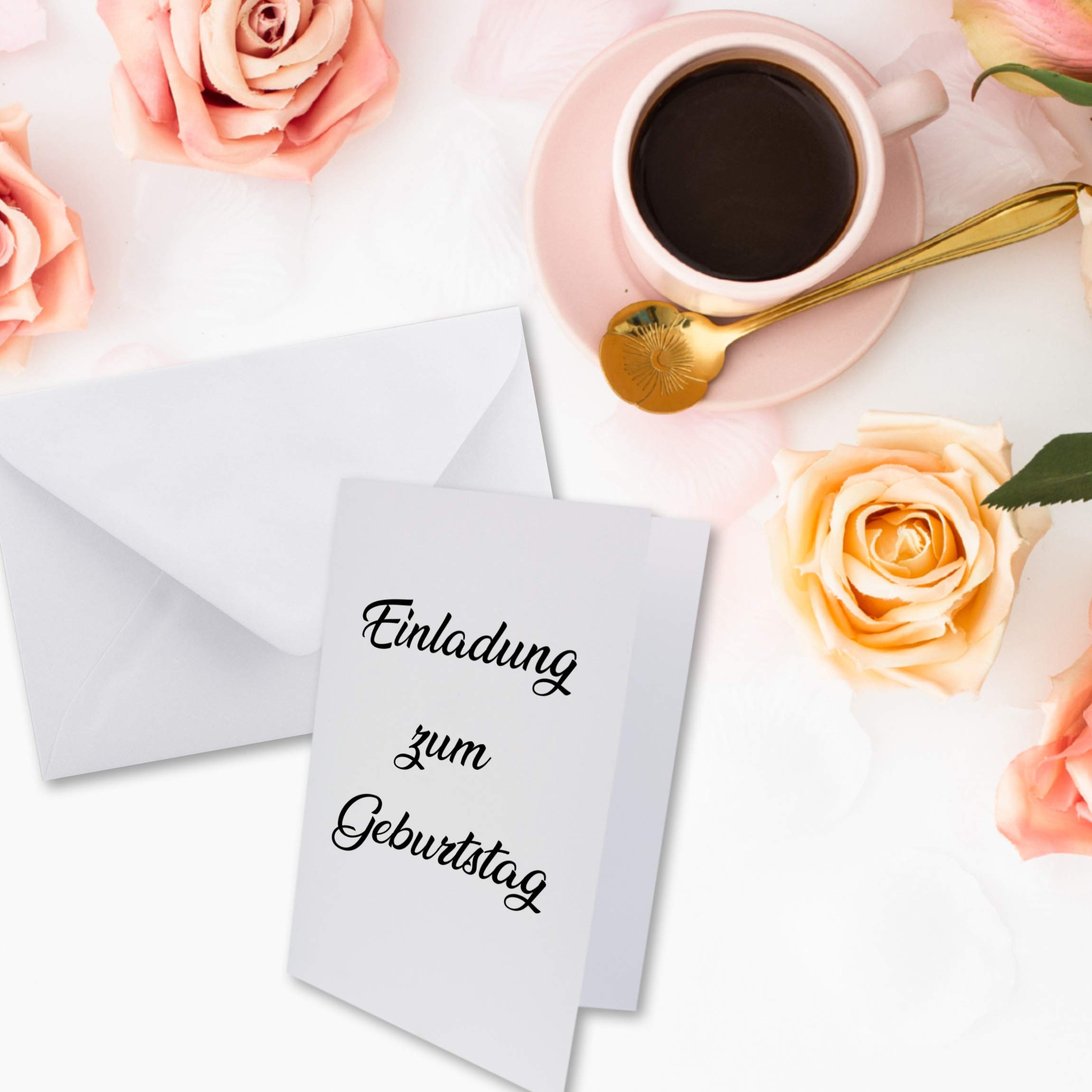 50x DIN B6 folding card Set including envelopes in bright white, 120 x 170 mm, ideal for invitation cards wedding, baptism - Image 2
