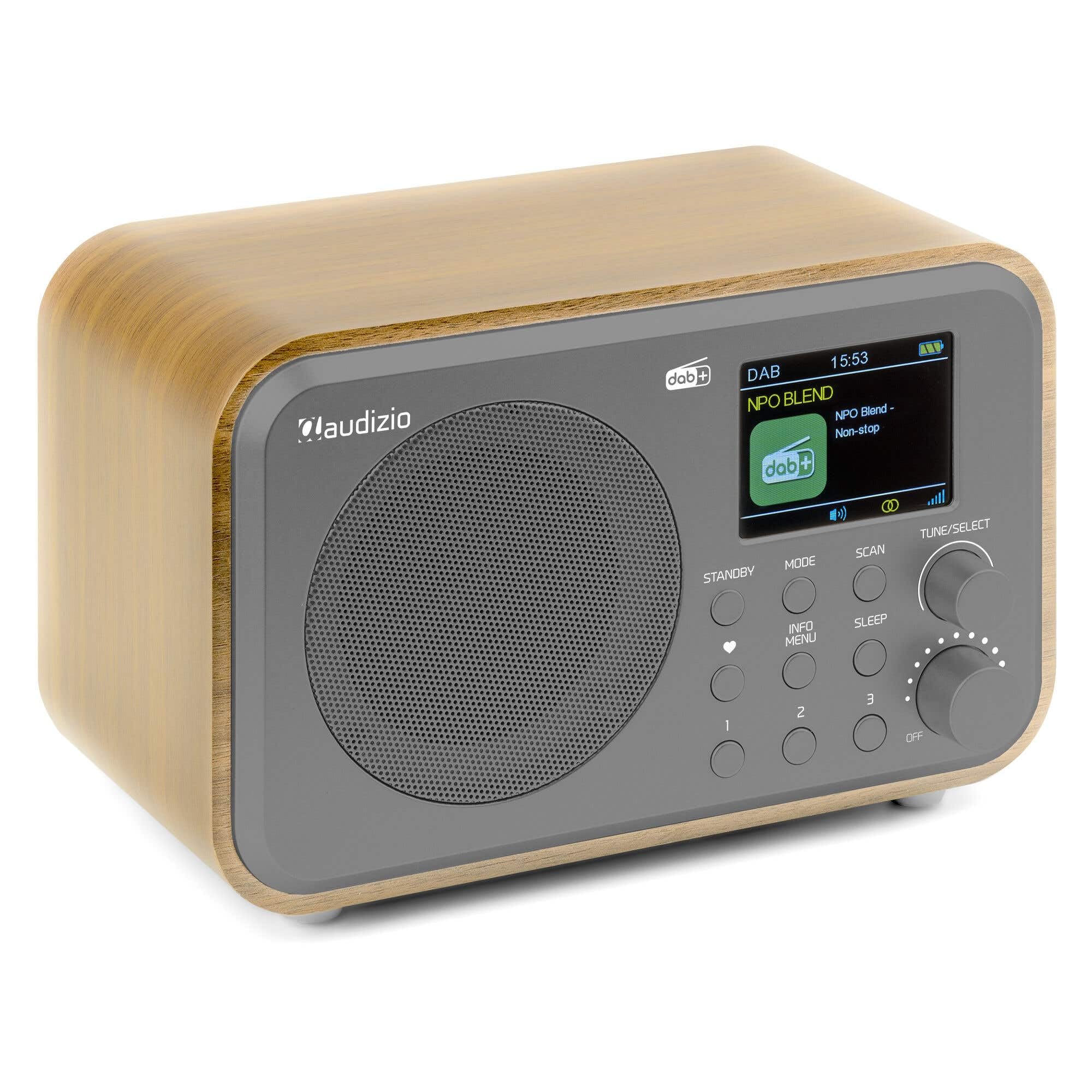 Audizio Milan Radio Dab+ FM Portatile Bluetooth Batteria Incorporata Bambù | Ascolto radio Nomade in DAB+ e FM, connessione Bluetooth, batteria integrata, uso domestico e facile da spostare