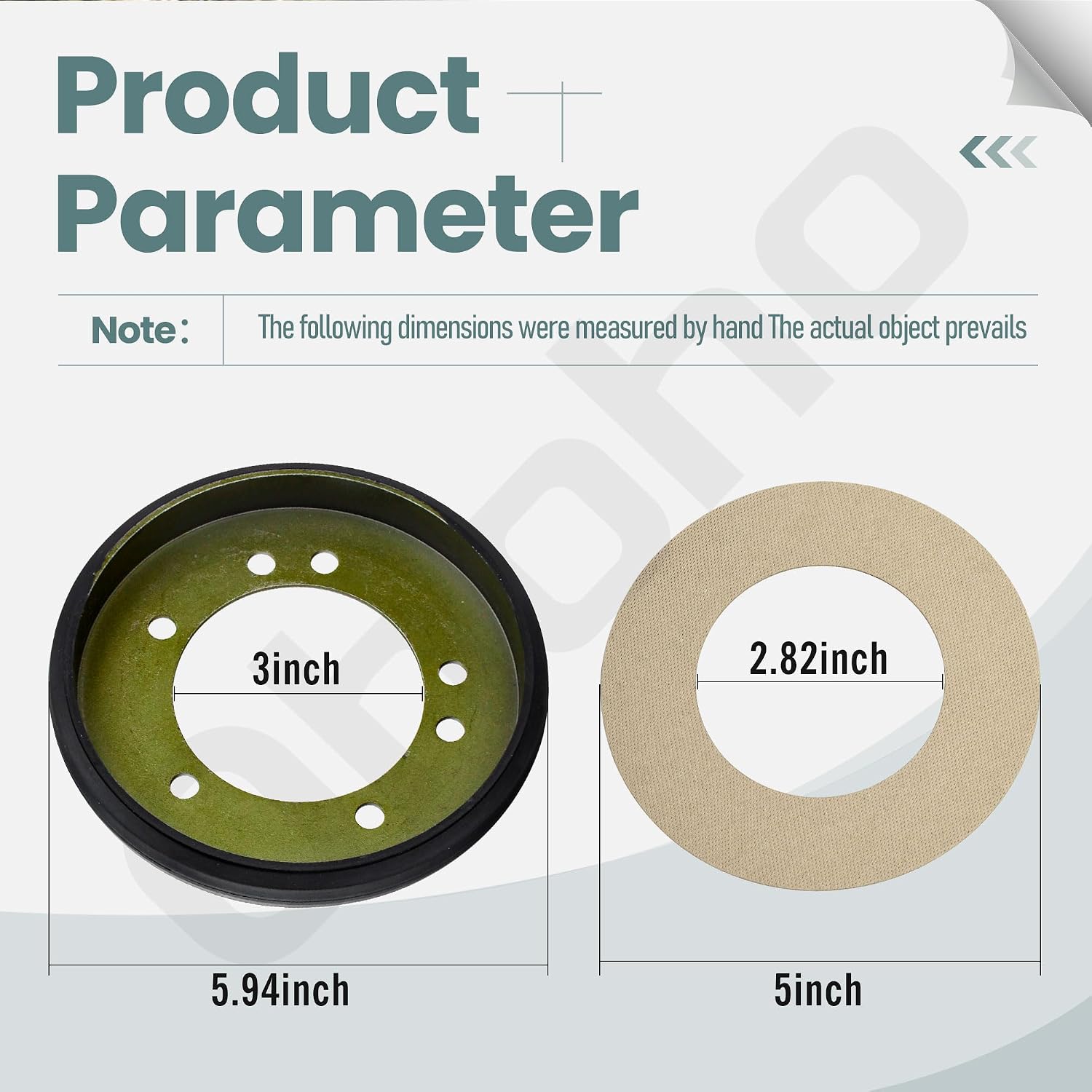 7600135YP 04743700 7053103 09475300 Friction Wheel & Brake Liner (OD 6" ID 5-1/8") Compatible with Ariens Snowblowers, MTD Lawn Mower, Replacement 7057423 5-3103 00300300 00170800 1720859 AM122115