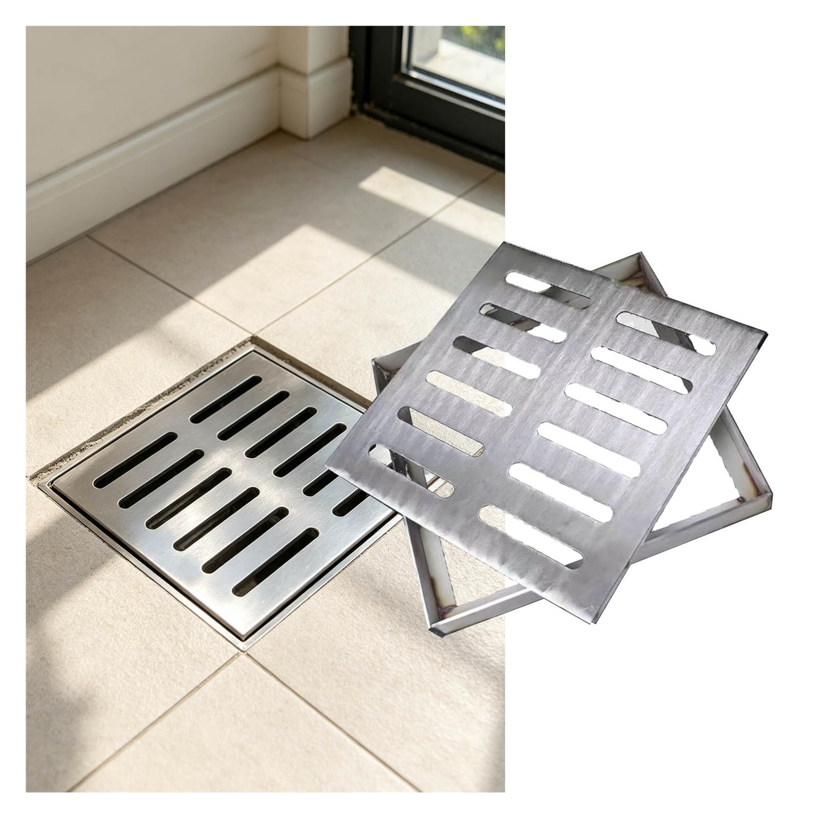 Tapa Desagüe Acero Inoxidable Exteriores Canaleta Desagüe para Zanjas