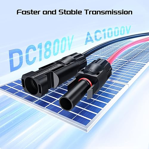 Miniatura 4 de Bateria Power Cable de extensión solar de 50 pies 10 AWG (6 mm), cable solar con conectores hembra y macho con llaves extra gratis, cable de