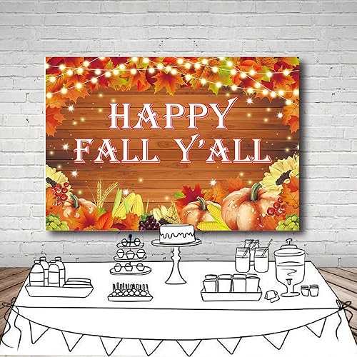 Miniatura 10 de MEHOFOND Fondo de fotografía de madera rústica de 7 x 5 pies, diseño de calabaza con hojas de arce de Acción de Gracias, decoración de girasol,