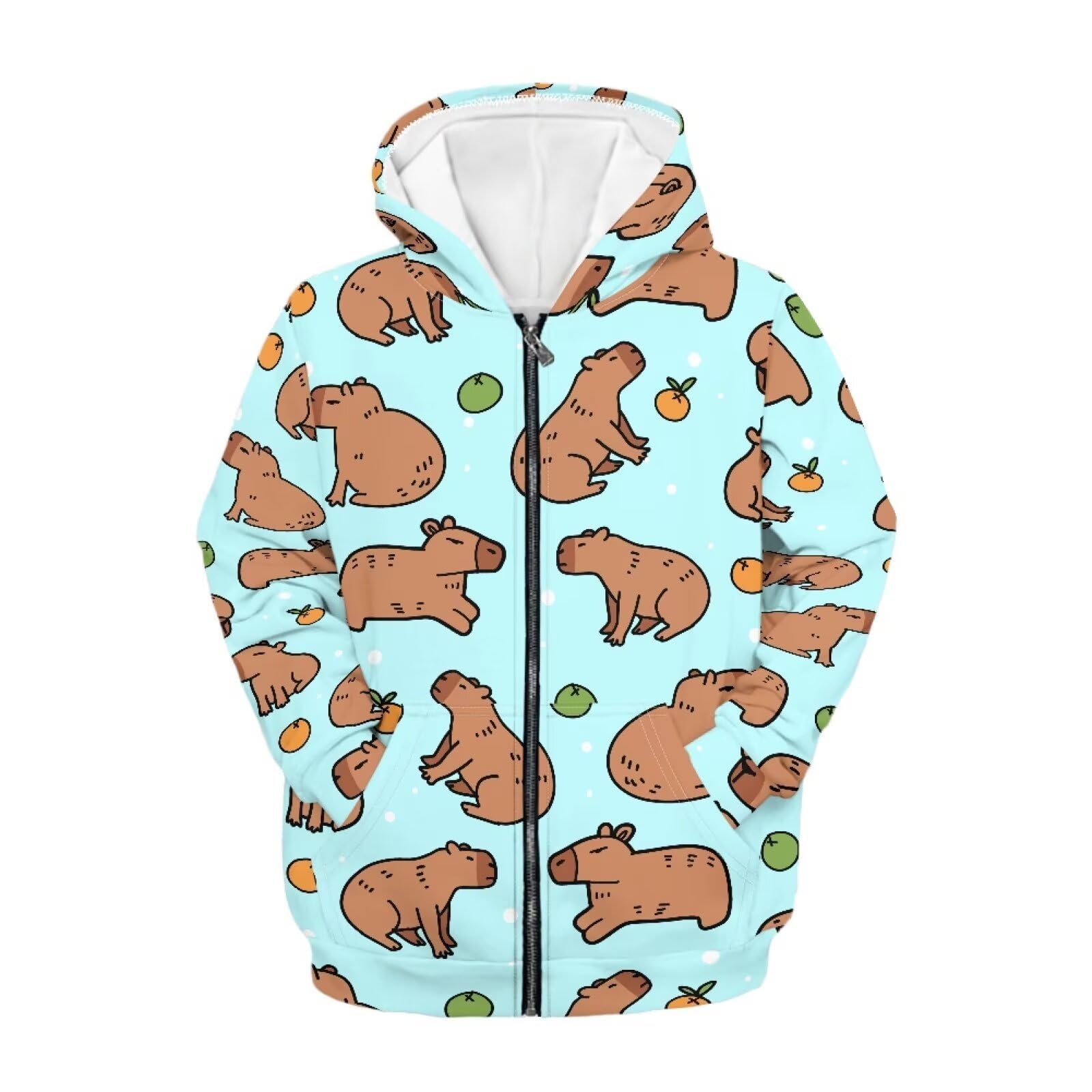 Zipper Hoodie for Kids Full Zip Up Sweatshirt Active Coat Hooded Pullover with Pockets Size 6-16 Boys Girls
