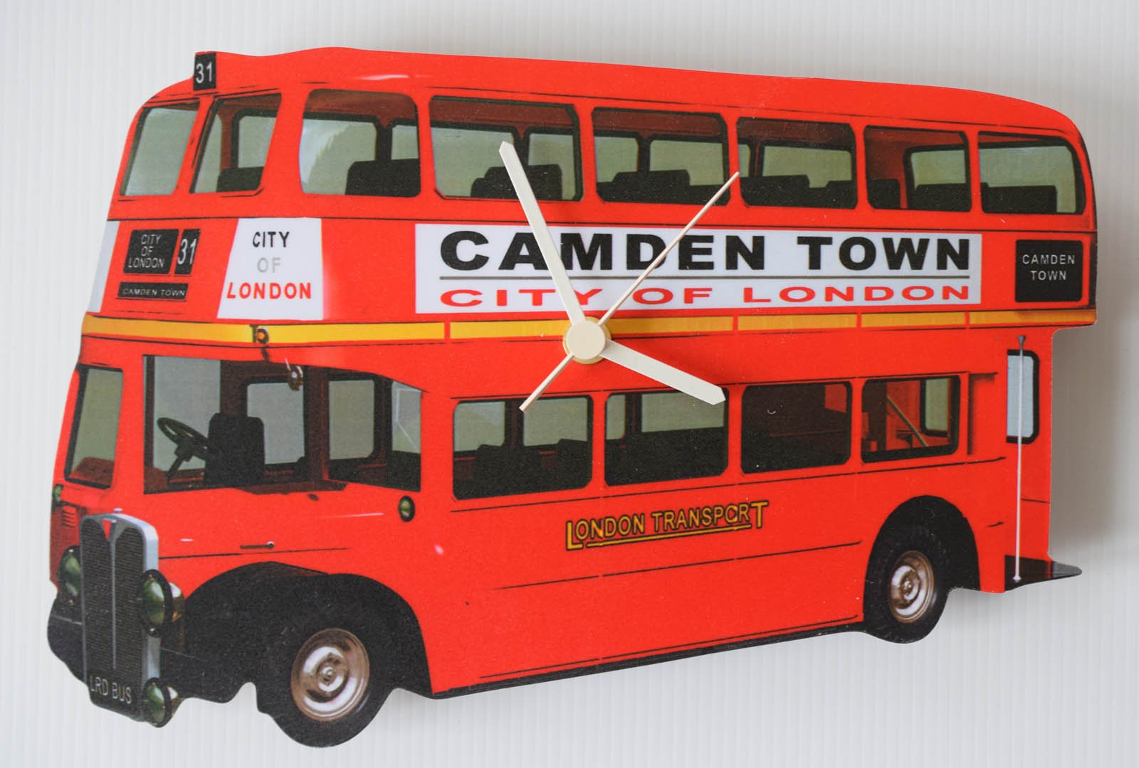 L R Red Camden Town London Bus Clock - Ls20